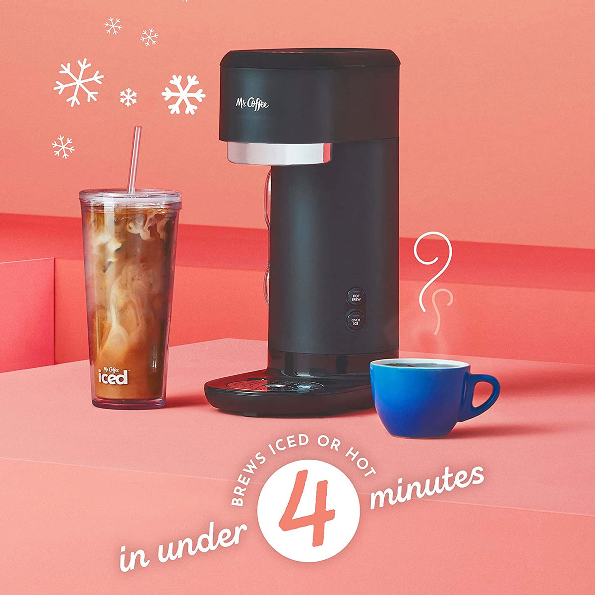 Mr. Coffee Iced and Hot Coffee Maker, Single Serve Machine with 22-Oun –  Kaffa Abode