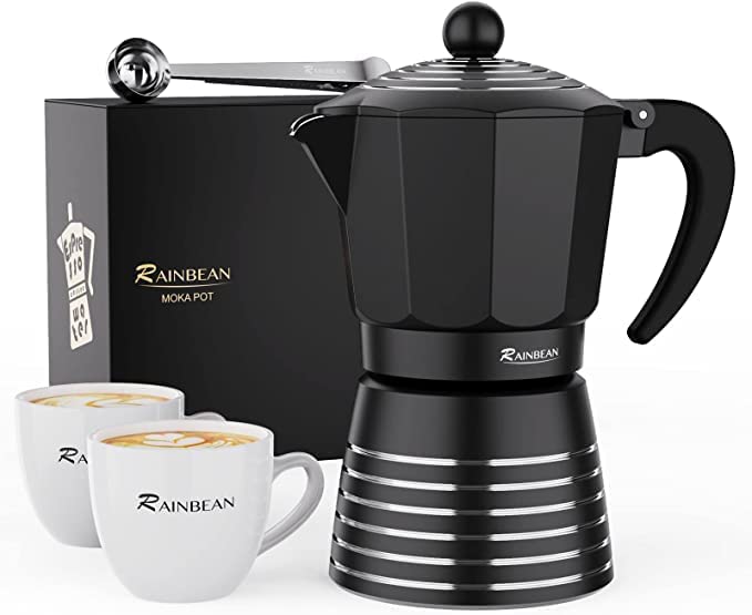 RAINBEAN Stovetop Espresso Maker 6 Cup/300ml, Aluminum Moka Pot Gift S –  Kaffa Abode