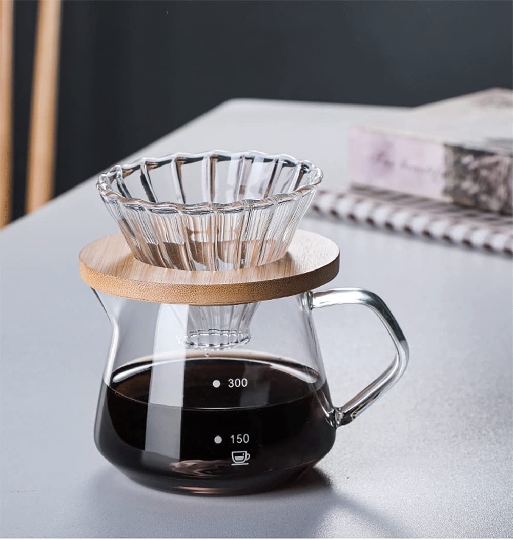 Hiware 600ml Coffee Server, Standard Glass Coffee Carafe, Coffee Pot, Clear