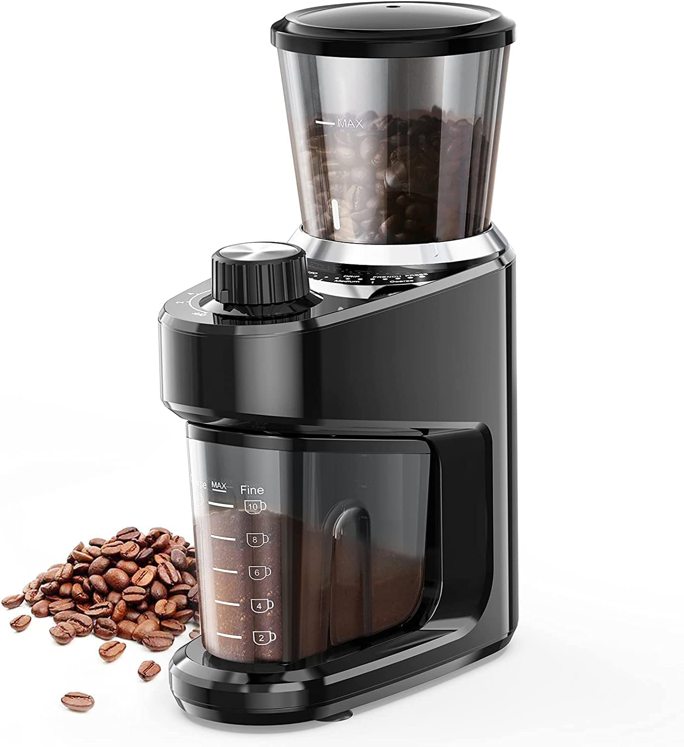Electric Conical Burr Coffee Grinder, Adjustable Burr Mill with 19 Precise  Grind Setting, Stainless Steel for Drip, Percolator, French Press, Espresso