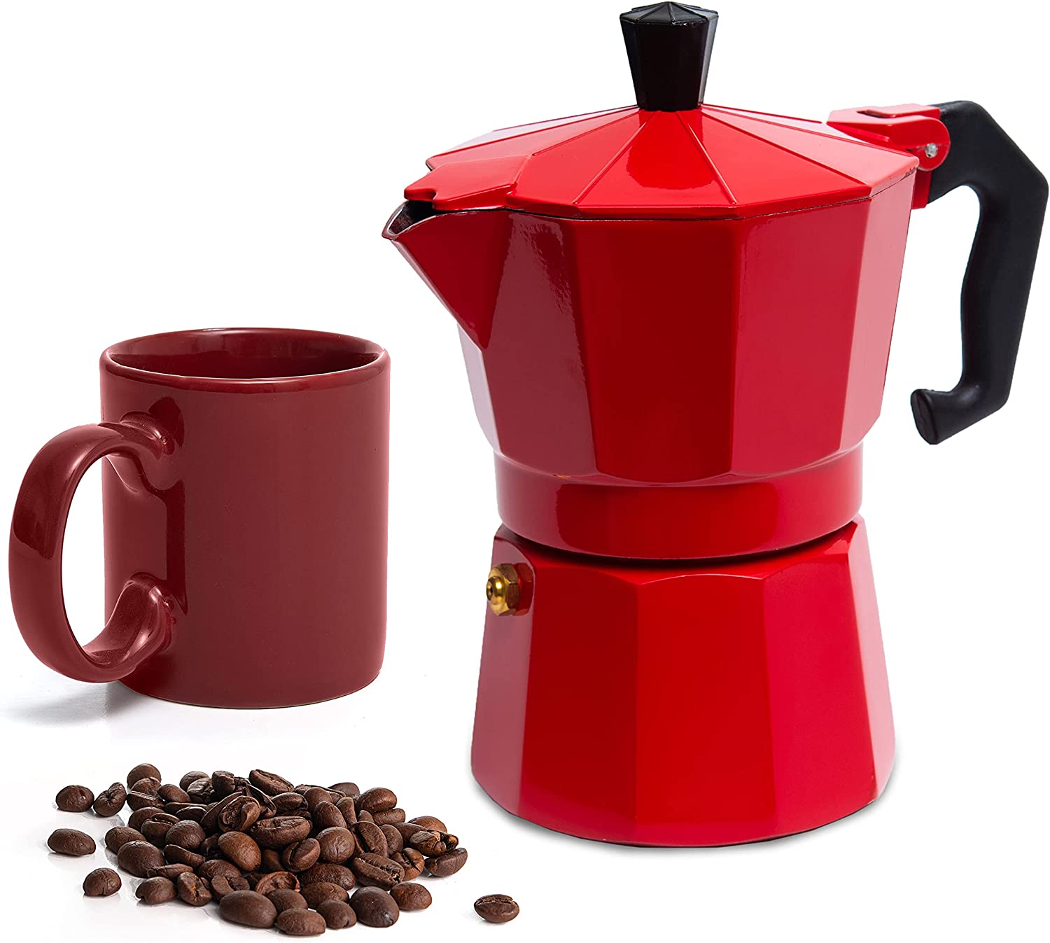 Mixpresso Aluminum Moka stove coffee maker With A Mug, Moka Pot Coffee  Maker for Gas or Electric Stove Top, Classic Italian Coffee Maker, Espresso