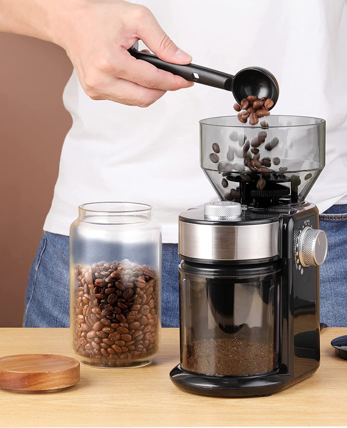 Electric Coffee Grinder, FOHERE Burr Coffee Bean Grinder with 18 Preci –  Kaffa Abode