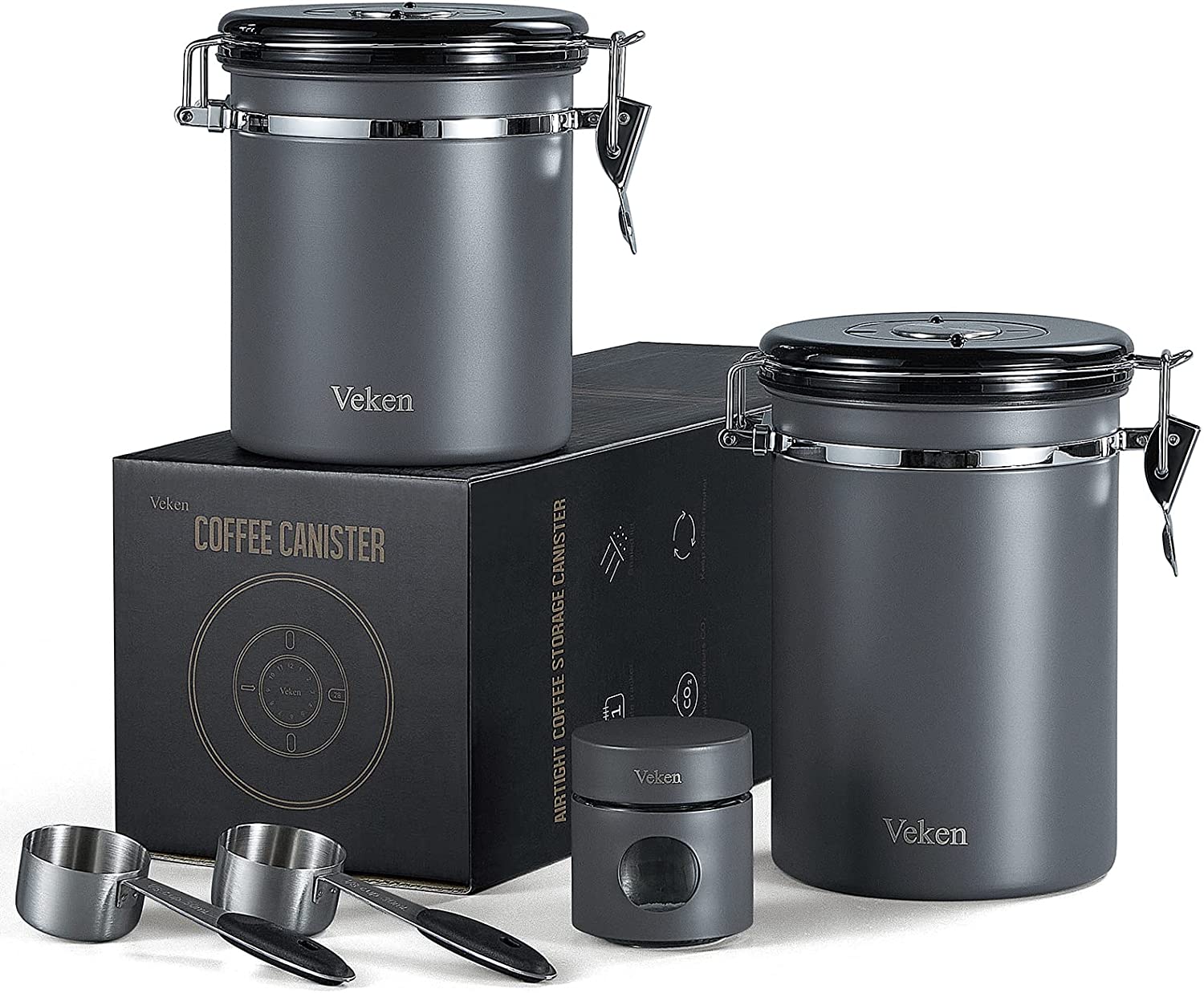 FEBEEK Automatic Vacuum Canister for Food & Coffee Storage, airtight coffee  canister