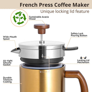Veken French Press Coffee Maker (34 oz)