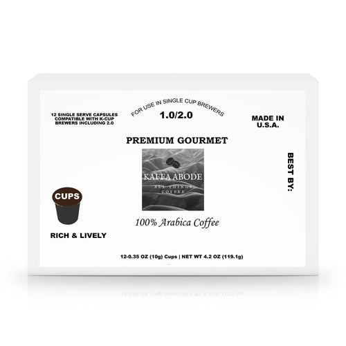 Kaffa Abode Private Label 12 Pack Single Serve Coffee Capsules