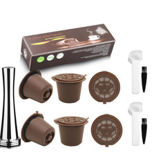 Load image into Gallery viewer, Icafilas Reusable Coffee Capsule for Nespresso Machine with Stainless Filter Mesh Refillable Espresso Pod Kitchen Tamper