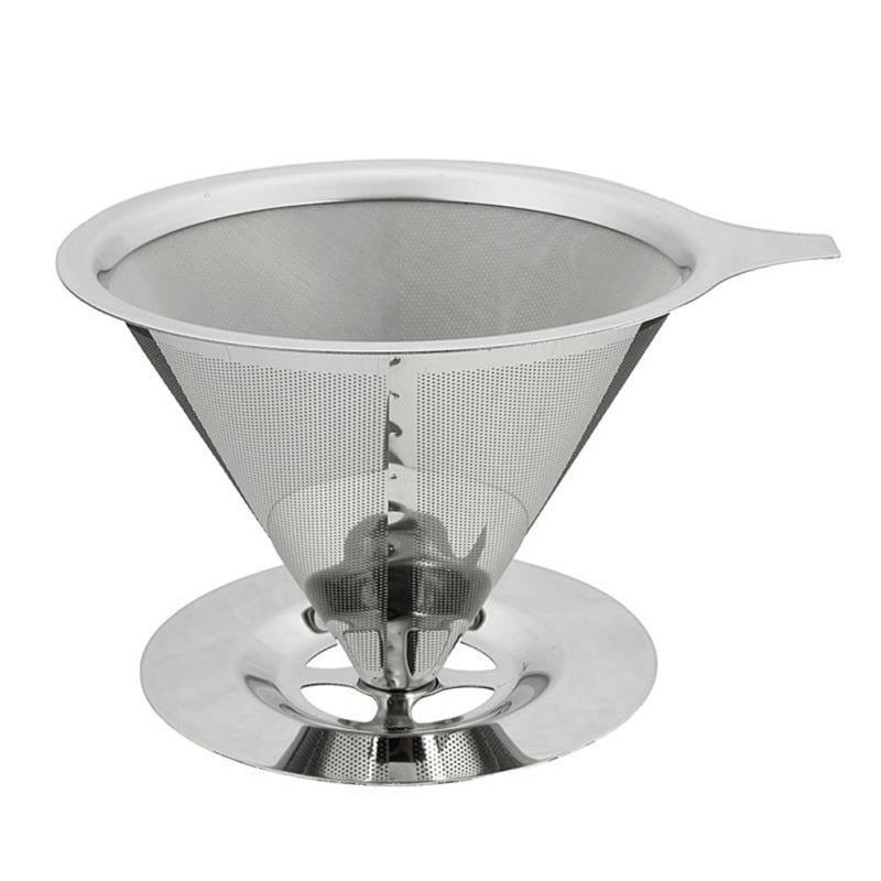 Double Layer Stainless Steel Coffee Filter Holder Pour Over Coffees Dripper Mesh Coffee Tea Filter Basket Tools