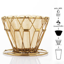 Load image into Gallery viewer, Coffee Filter Holder Foldable Stainless Steel Cone Coffee Dripper Paperless Permanent Pour Over Coffee Tea Filter Basket Tools